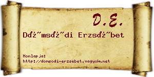 Dömsödi Erzsébet névjegykártya
