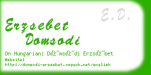 erzsebet domsodi business card